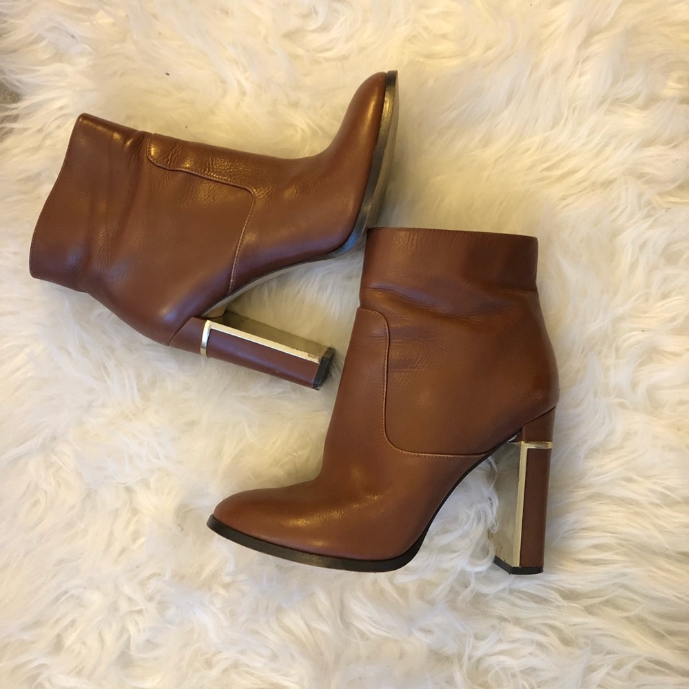 Calvin Klein Booties Camel + Gold